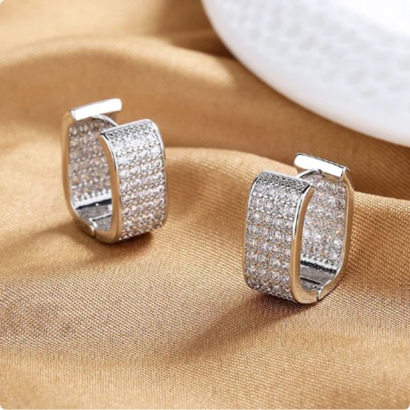 🍏50% OFF/3+...CZ U-shape Hoop Earrings - Picture 4 of 13